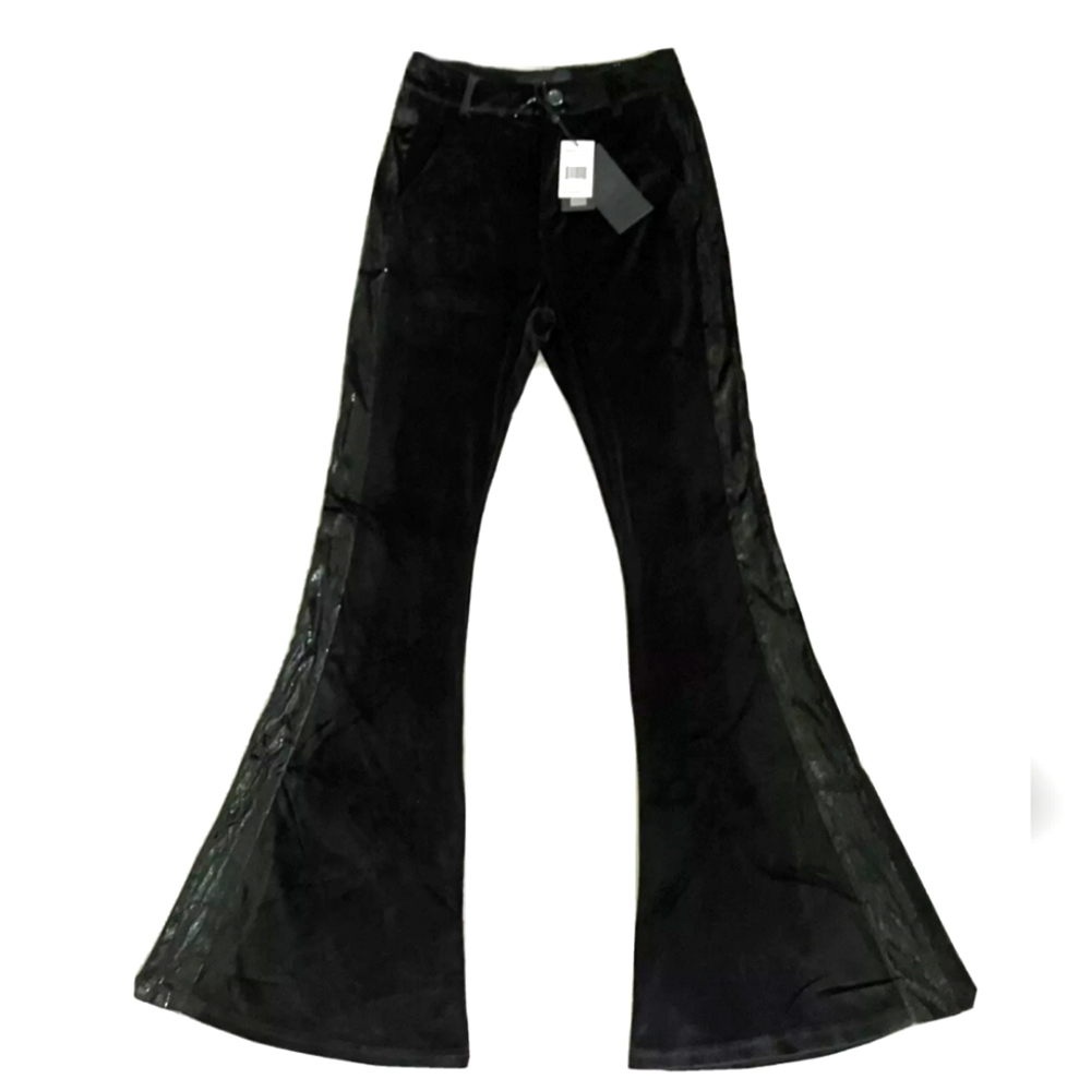 KENDALL + KYLIE Velvet Flare Dress Pants Women’s Size 0-2 High Rise Black NWT!